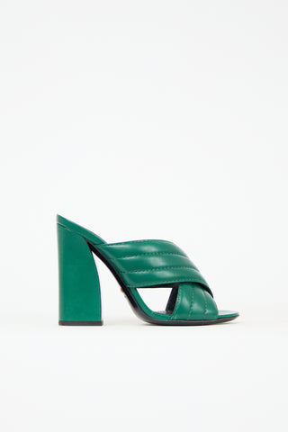 Gucci Leather Webby Mule