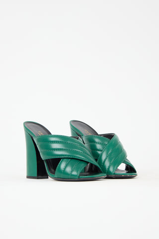 Gucci Leather Webby Mule