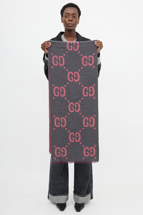 Gucci Wool & Silk GG Monogram Scarf