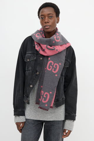 Gucci Wool & Silk GG Monogram Scarf