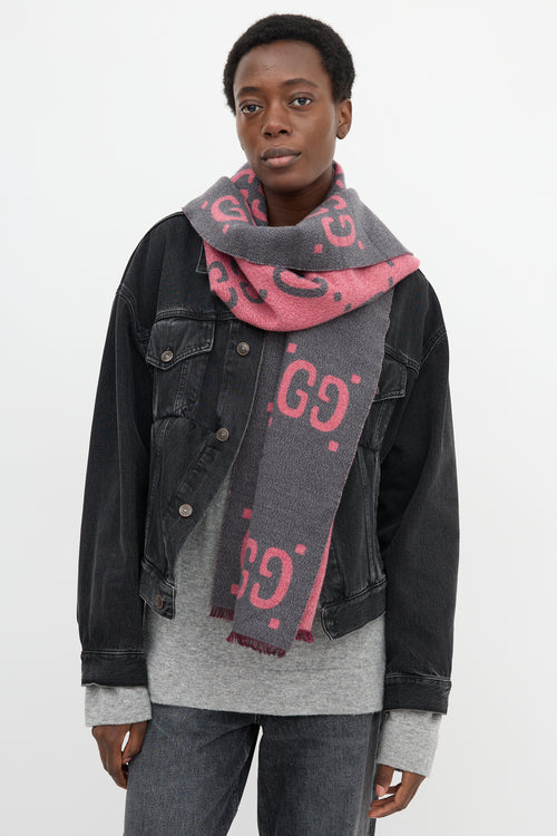 Gucci Wool & Silk GG Monogram Scarf