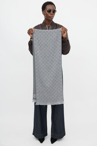 Gucci Wool GG Monogram Scarf
