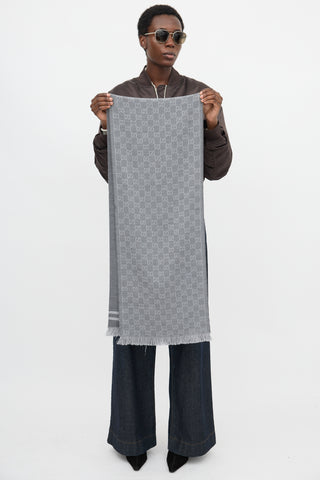 Gucci Wool GG Monogram Scarf