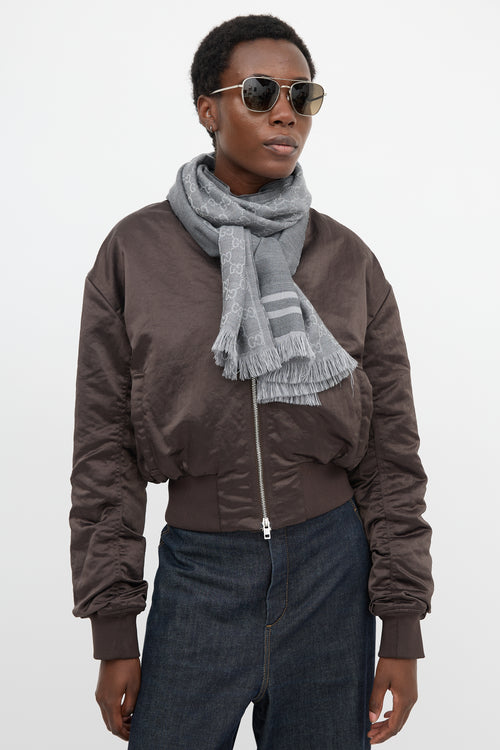 Gucci Wool GG Monogram Scarf