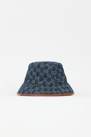 Gucci Denim Monogram Supreme Bucket Hat