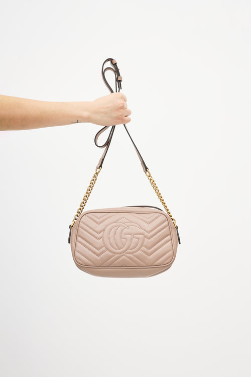 Gucci Beige Matelassé GG Marmont Small Crossbody Bag