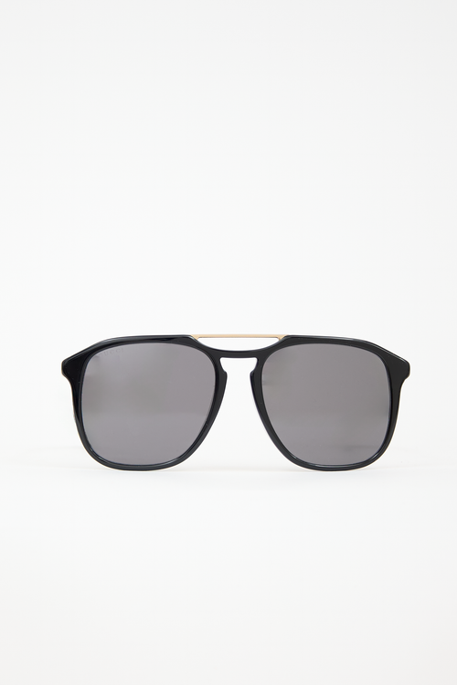 Gucci GG0321S Metal Oversized Sunglasses