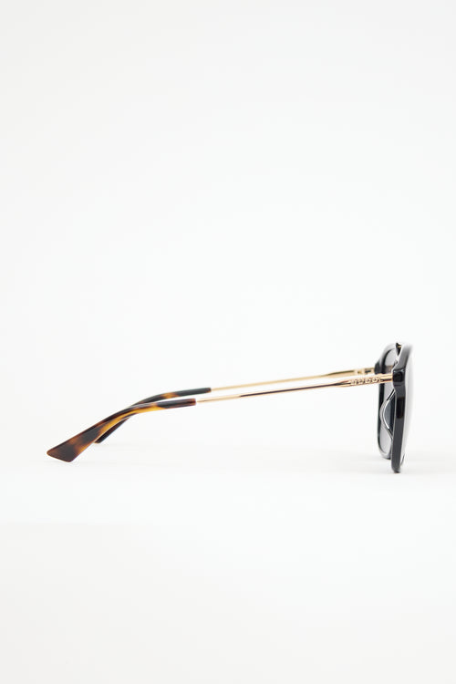 Gucci GG0321S Metal Oversized Sunglasses