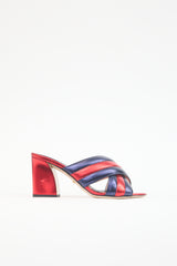 Gucci Metallic Leather Crossover Sandal