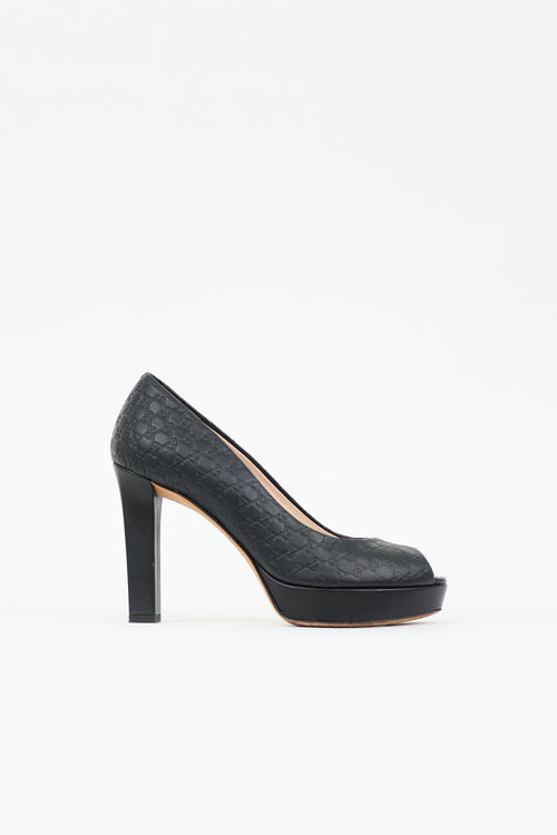 Gucci Leather Guccissima Heel