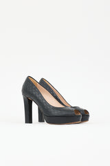 Gucci Leather Guccissima Heel