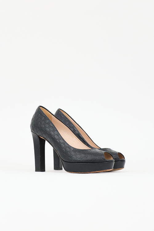 Gucci Leather Guccissima Heel