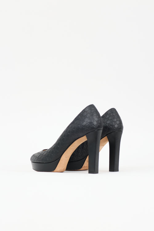 Gucci Leather Guccissima Heel