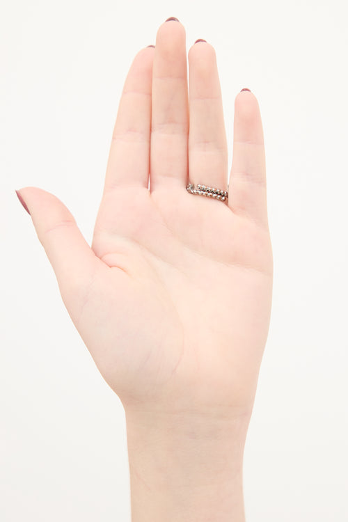 Gucci Silver & Multi Crystal Octofoil Ring