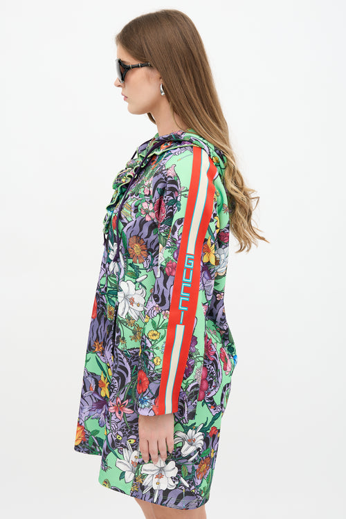 Gucci Floral Printed Hoodie Dress