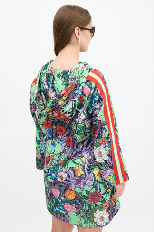 Gucci Floral Printed Hoodie Dress
