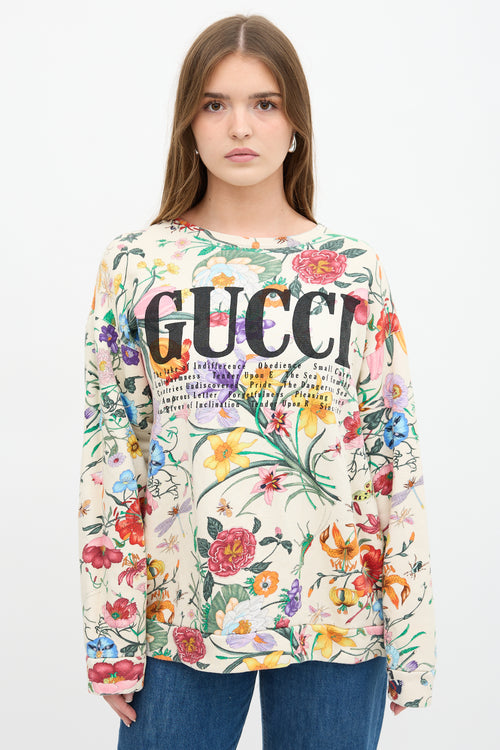 Gucci Floral Logo Crewneck Sweatshirt