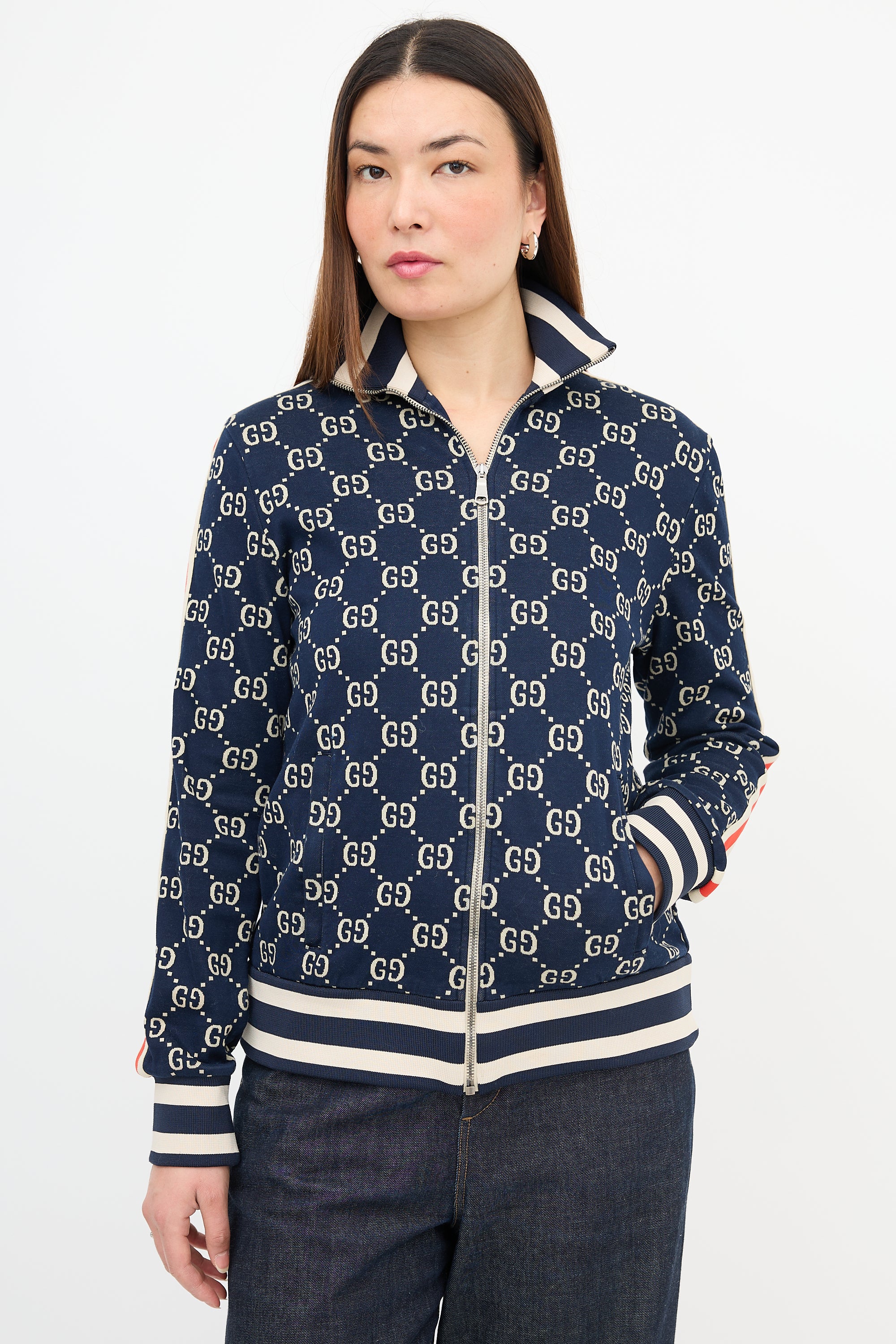 Gucci // Webbed Trim GG Track Jacket – VSP Consignment