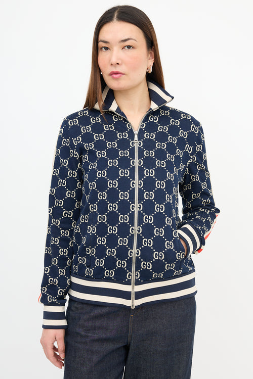 Gucci Webbed Trim GG Track Jacket
