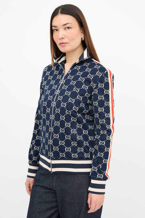 Gucci Webbed Trim GG Track Jacket