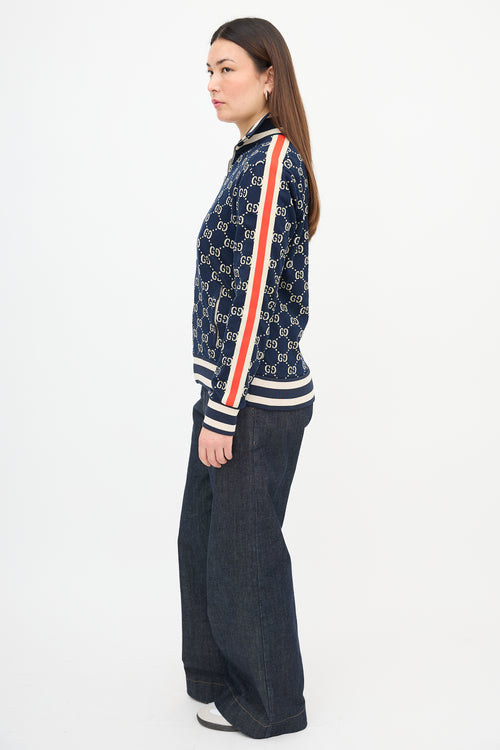 Gucci Webbed Trim GG Track Jacket