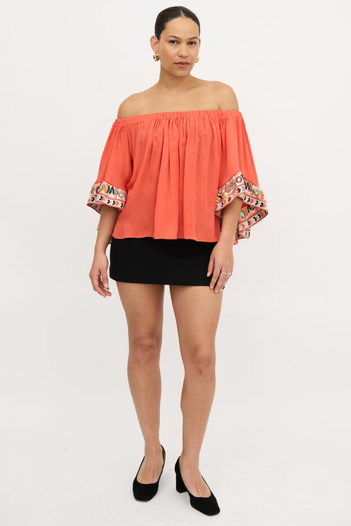 Emilio Pucci Silk Off The Shoulder Top