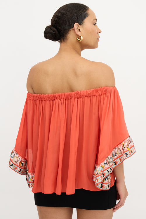 Emilio Pucci Silk Off The Shoulder Top