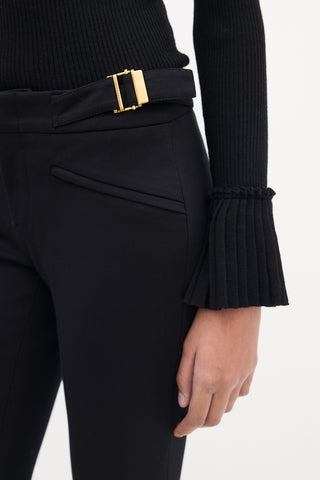 Gucci Black Buckle Waist Slim Trouser