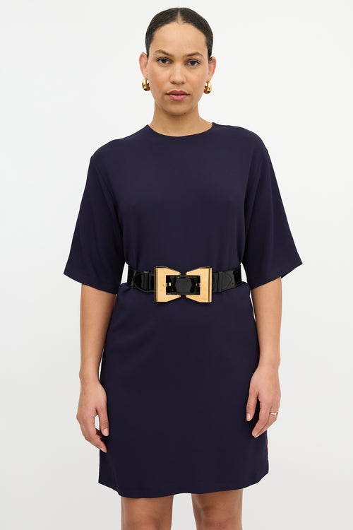 Gucci Patent Leather Bow Buckle Belt