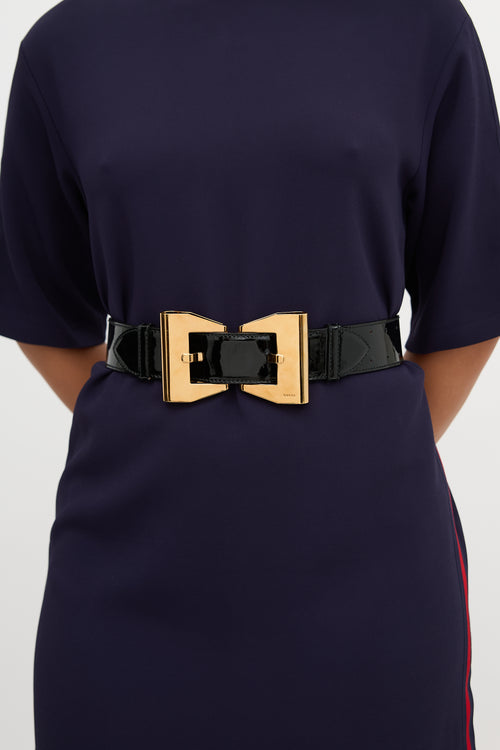 Gucci Patent Leather Bow Buckle Belt