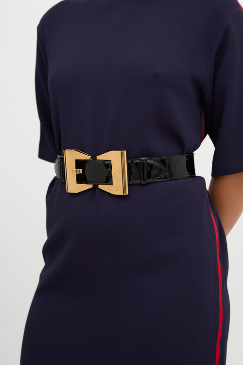 Gucci Patent Leather Bow Buckle Belt