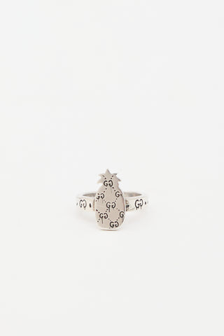 Gucci Sterling Silver Ghost Pineapple Ring