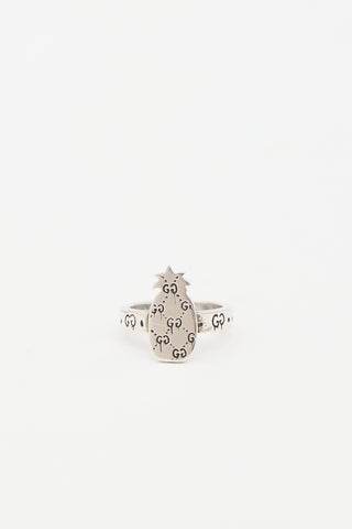 Gucci Sterling Silver Ghost Pineapple Ring