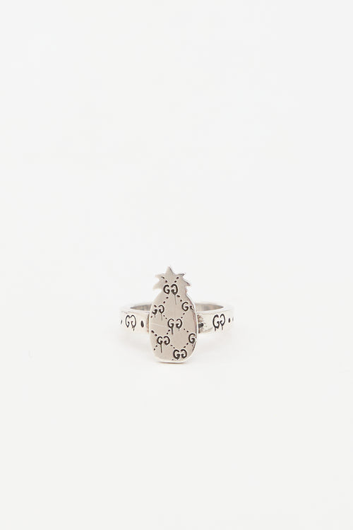 Gucci Sterling Silver Ghost Pineapple Ring