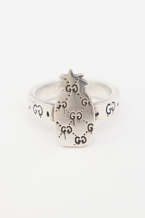Gucci Sterling Silver Ghost Pineapple Ring