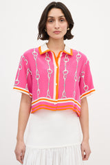 Gucci Pink & Multi Silk Striped Print Shirt