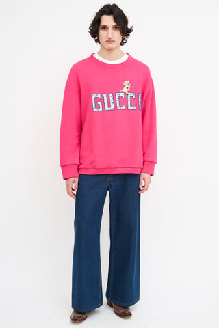 Gucci Fuchsia Logo Patch Sweatshirt