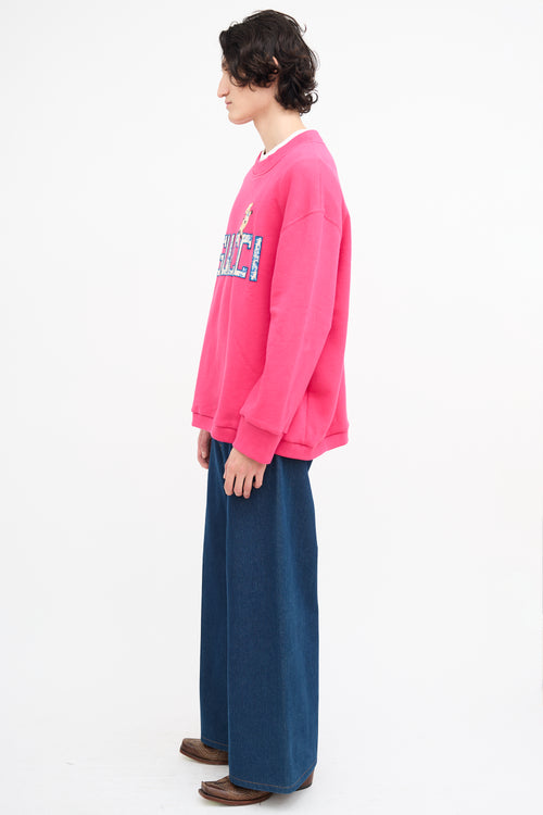 Gucci Fuchsia Logo Patch Sweatshirt