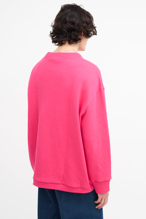 Gucci Fuchsia Logo Patch Sweatshirt