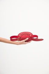 Gucci Red Leather Marmont GG Belt Bag