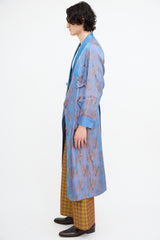 Gucci Resort 2019 Blue & Orange Print Belted Cardigan