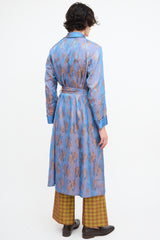 Gucci Resort 2019 Blue & Orange Print Belted Cardigan