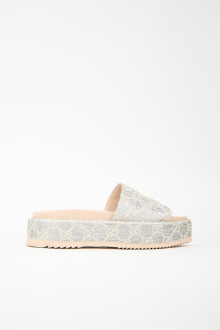 Gucci Lame GG Platform Slide