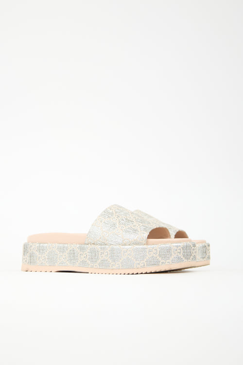 Gucci Lame GG Platform Slide