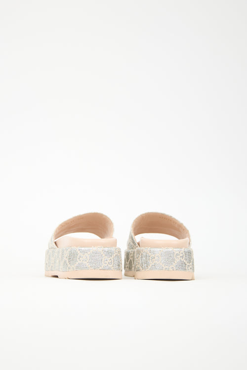 Gucci Lame GG Platform Slide