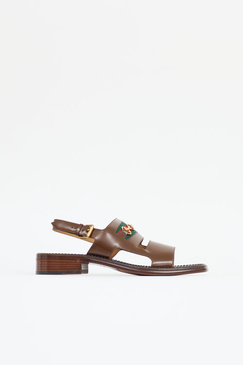 Gucci Leather Web Sandal