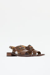 Gucci Leather Web Sandal