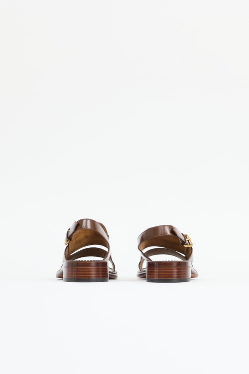 Gucci Leather Web Sandal