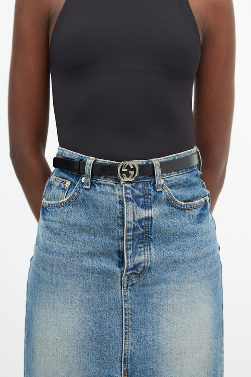 Gucci Leather Interlocking GG Belt