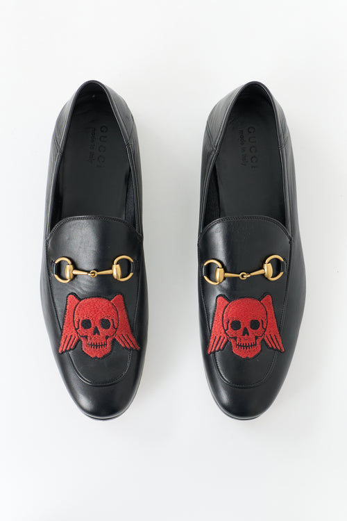 Gucci Leather Brixton Skull Loafer